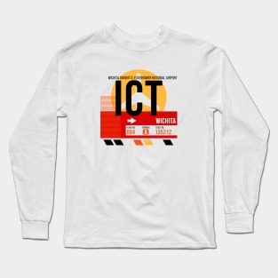 Wichita (ICT) Airport // Sunset Baggage Tag Long Sleeve T-Shirt